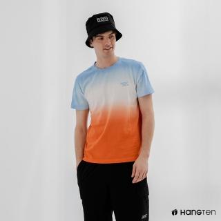【Hang Ten】男裝-漸層設計短袖T恤-橘