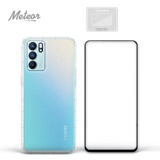 【T.G】OPPO Reno6 5G 手機保護超值3件組 透明空壓殼+鋼化膜+鏡頭貼