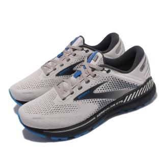 【BROOKS】慢跑鞋 Adrenaline GTS 22 寬楦男鞋 路跑 緩震 輕量 透氣網布 腎上腺素 灰 藍(1103662E023)