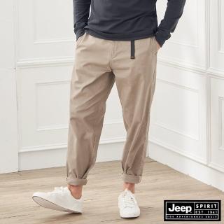 【JEEP】男裝 品牌經典舒適休閒長褲(卡其)