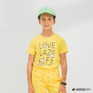 【Hang Ten】童裝-Hello Kitty蛋黃哥印花短袖T恤-黃