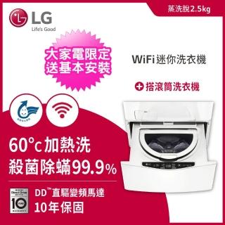 【LG 樂金】2.5公斤◆Miniwash 變頻迷你洗衣機◆冰磁白(WT-D250HW)