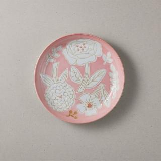 【有種創意食器】日本美濃燒 - 粉染花朵盤 - 粉色(19.5cm)