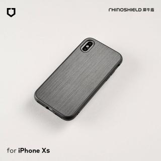 【RHINOSHIELD 犀牛盾】iPhone XS 5.8吋 SolidSuit 髮絲紋防摔背蓋手機保護殼 - 黑色(獨家耐衝擊材料)