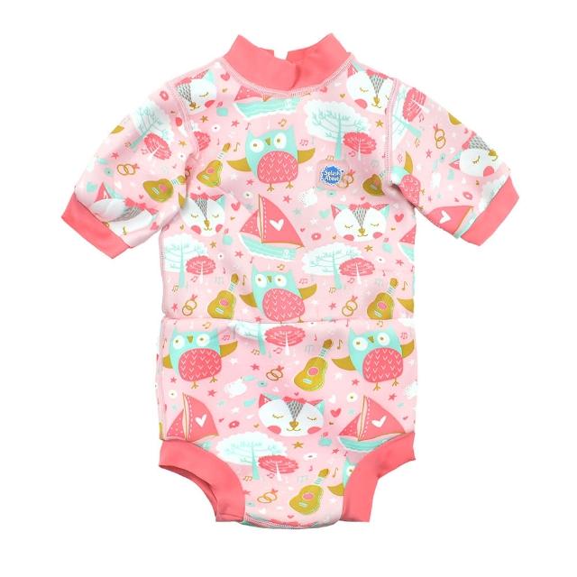 【Splash About 潑寶】嬰兒 尿布褲 連身 防曬 抗UV-快樂貓頭鷹(嬰兒泳褲)