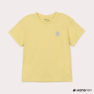 【Hang Ten】女童-有機棉翻玩腳丫印花T恤-黃