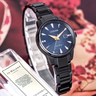 【CITIZEN 星辰】亞洲限定款 銀河女神光動能不鏽鋼腕錶/黑x銀河藍面(EW2598-83L)