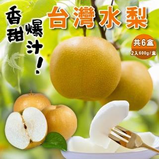 【產地直送】香甜爆汁台灣水梨2入x6盒(爽脆多汁台灣水梨)