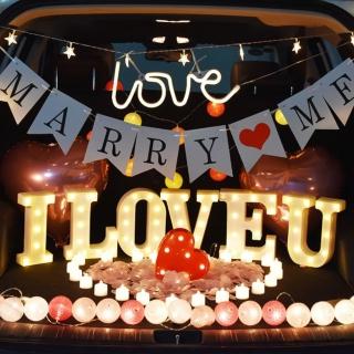 浪漫後車廂I LOVE YOU求婚布置套組1組(求婚氣球 求婚佈置 氣球佈置 求婚 告白 後車廂布置)