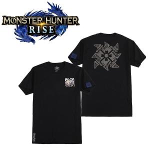 【CAPCOM卡普空】《魔物獵人 崛起》水墨怨虎龍x神火村紋章 TEE(黑色 XL號)