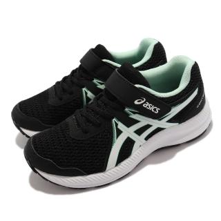 【asics 亞瑟士】慢跑鞋 Contend 7 PS 運動 童鞋 亞瑟士 路跑 緩震 輕量 透氣 中童 黑 綠(1014A194009)