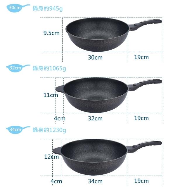 【CLARE 可蕾爾】CLARE韓式不沾炒鍋34CM-無蓋(台灣製造)