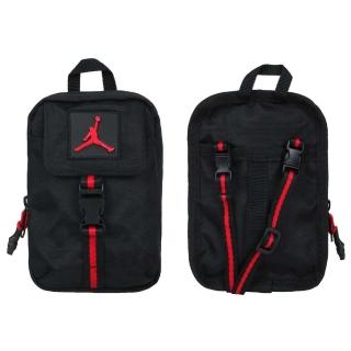 【NIKE 耐吉】小型卡包-飛人喬丹 臀包 側背包 慢跑 隨身包 黑紅(JD2133028GS-001)
