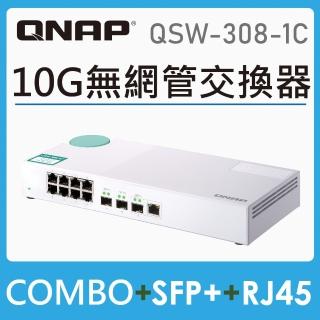 【QNAP 威聯通】11埠Multi-Gig五速無網管型交換器(QSW-308-1C)