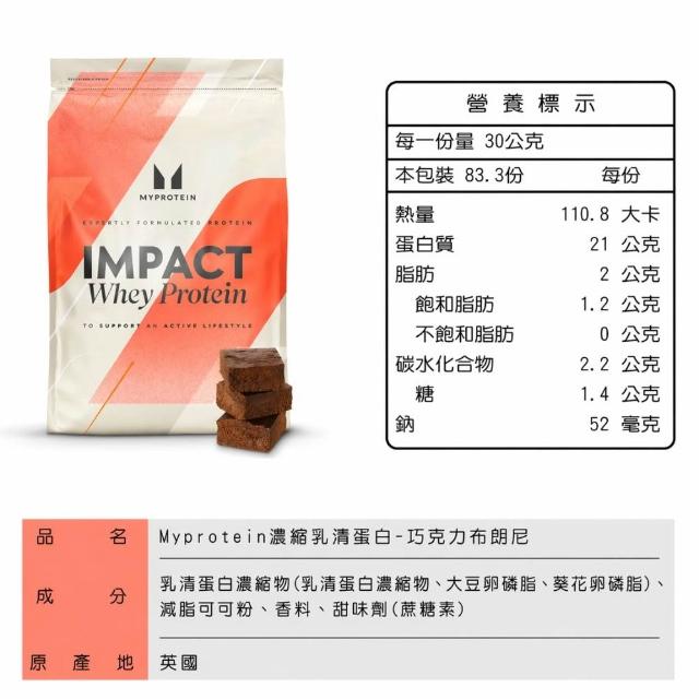 【MYPROTEIN】濃縮乳清蛋白2.5KG(多口味可選)