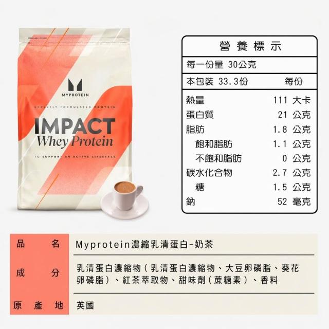【MYPROTEIN】濃縮乳清蛋白1KG 2入組(多口味可選)