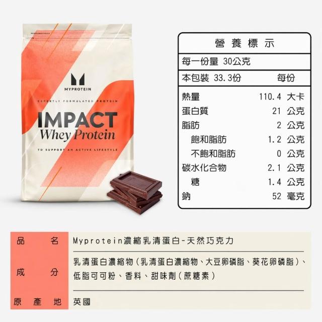 【MYPROTEIN】濃縮乳清蛋白1KG(多口味可選)