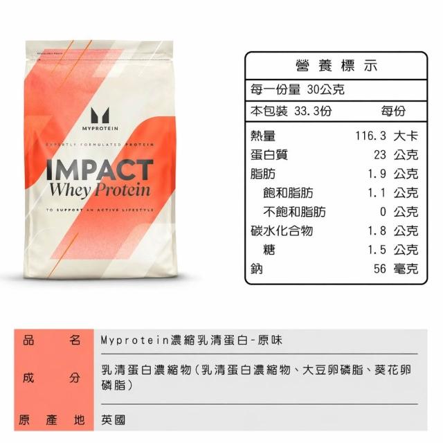 【MYPROTEIN】濃縮乳清蛋白1KG 2入組(多口味可選)