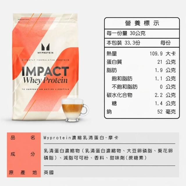 【MYPROTEIN】濃縮乳清蛋白1KG 2入組(多口味可選)