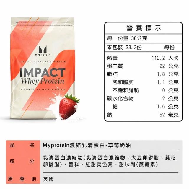 【MYPROTEIN】濃縮乳清蛋白1KG 2入組(多口味可選)