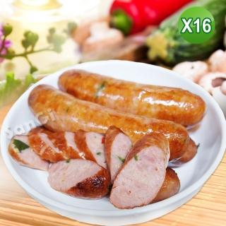 【老爸ㄟ廚房】微辣剝皮辣椒雞肉香腸 16包組(300g±3%/包)