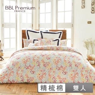 【BBL Premium】100%精梳棉印花兩用被床包組-花果盛夏-素色版(雙人)