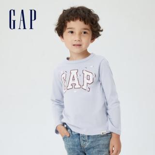 【GAP】男幼童 布萊納系列 Logo寬鬆長袖T恤(732728-冰藍)