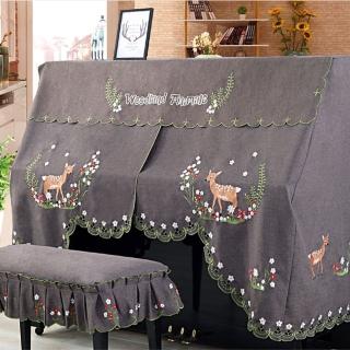 【美佳音樂】鋼琴全罩/防塵罩/鋼琴蓋布-小鹿浪漫花園 縷空刺繡系列(鋼琴全罩+雙人椅罩)