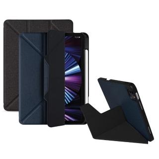 【JTLEGEND】iPad Pro 11吋 2021 Amos 相機快取多角度折疊布紋皮套(Apple pencil槽+磁扣)