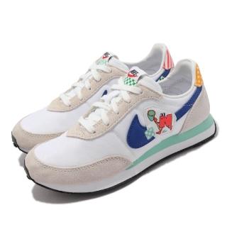 【NIKE 耐吉】休閒鞋 Waffle Trainer 2 BP 童鞋 童趣圖案印花 麂皮 鬆餅格紋外底 中童 穿搭 白(DM7215-141)