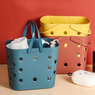 【E.City】2入-馬卡龍手提瀝水收納置物籃