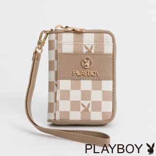 【PLAYBOY】零錢包附手挽帶 Bubble Bunny系列(卡其色)