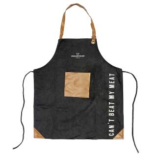 【YU Living 信歐傢居】工業風牛津布圍裙 廚房圍裙(黑色)