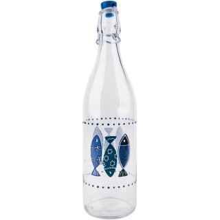 【EXCELSA】扣式密封玻璃水瓶(魚1L)
