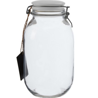 【Premier】標記扣式玻璃密封罐(白3L)