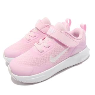 【NIKE 耐吉】休閒鞋 Wearallday TD 運動 童鞋 魔鬼氈 輕量 透氣 包覆 小童 球鞋 穿搭 粉白(CJ3818-601)