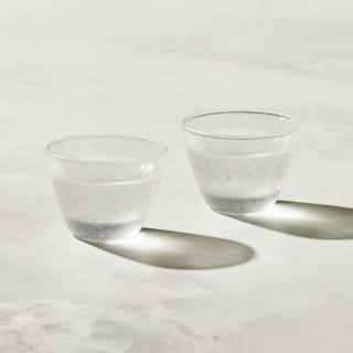 【有種創意食器】日本富硝子 - 變色霧面小酌杯 - 櫻吹雪 - 雙件組(90ml)