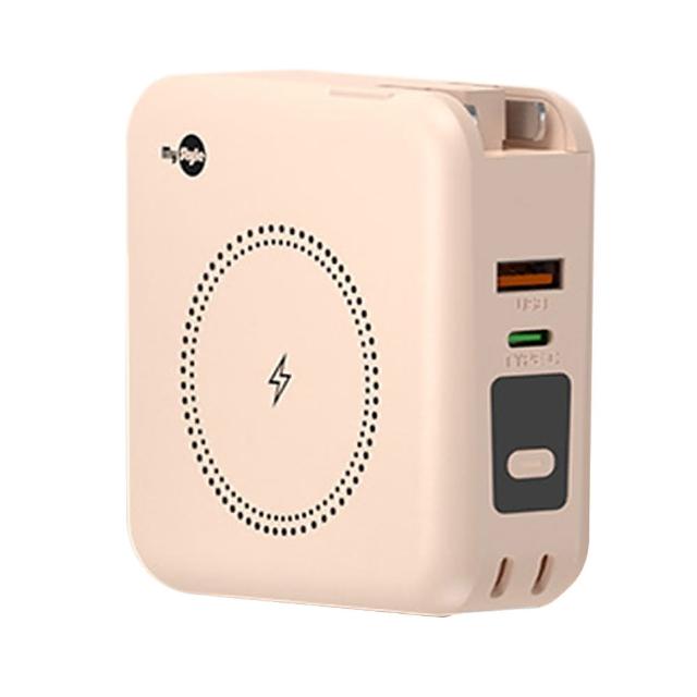 【MyStyle】第三代 MagSafe 多功能無線充電+自帶線行動電源+數顯充電頭PD快充大功率(五合一 萬能充Pro)