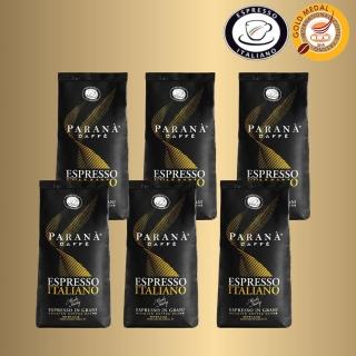 【PARANA  義大利金牌咖啡】精品新鮮烘焙濃縮咖啡豆1公斤x6袋(歐洲咖啡品鑑協會金牌獎、義大利國家認證)