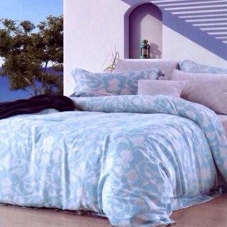 【幸運草】波里 100%頂級嫩柔萊賽爾天絲羽絲絨加大八件式床罩組(獨立筒適用)