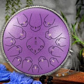 【美佳音樂】14吋15音C調 全新碳鋼/加厚鼓體 空明鼓 空靈鼓-薰衣草紫(鋼舌鼓/忘憂鼓/附鼓包)