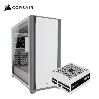 【機殼+750W電源】CORSAIR 海盜船 5000D 電競機殼(鋼化玻璃)+RM750 80Plus 金牌電源供應器(白色)