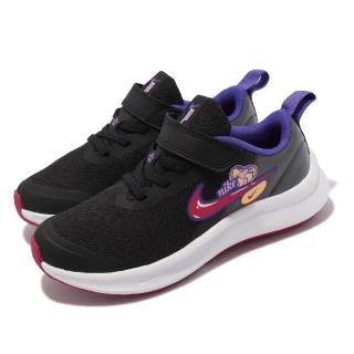 【NIKE 耐吉】慢跑鞋 Star Runner 3 SE 運動 童鞋 輕量 透氣 舒適 避震 魔鬼氈 中童 穿搭 黑彩(DJ4697-013)