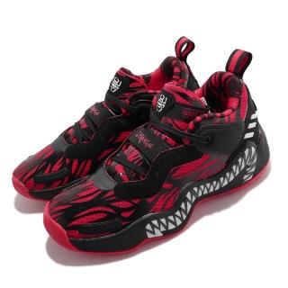 【adidas 愛迪達】籃球鞋 D.O.N. Issue 3 運動 女鞋 愛迪達 聯名 猛毒 避震 包覆 大童 紅 黑(GZ5494)