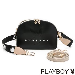 【PLAYBOY】雙層貝殼斜背包 Vibrant系列(黑色)