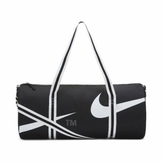 【NIKE 耐吉】手提包 Heritage Duffle Bag 男款 旅行袋 健身袋 斜背袋可調 大容量 黑 白(DJ7379-010)