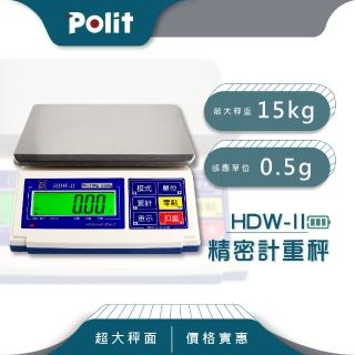 【Polit 沛禮】HDW-II計重秤 最大秤量15kg x感量0.5g(防塵套 上下限警示 簡易計數 電子秤 磅秤)