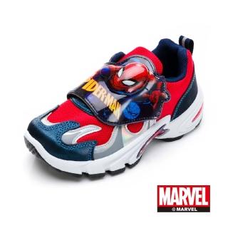 【Marvel 漫威】童鞋 蜘蛛人-電燈運動鞋/魔鬼氈 抗菌 透氣 正版授權(MNKX11222紅)