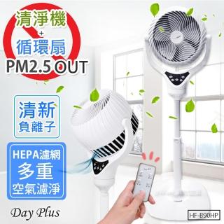 【日本Day Plus】HEPA級DC空氣清淨機+循環扇 淨化PM2.5(HF-B90HP)