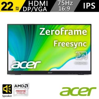 【Acer 宏碁】UT222Q 21.5型 IPS螢幕顯示器(16:9/FreeSync/75Hz)